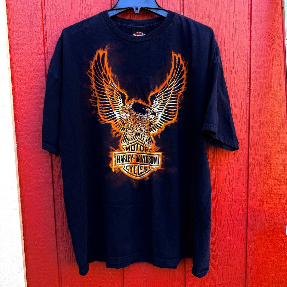 Harley-Davidson Flaming Eagle/Phoenix T-Shirt Size 2XL Black Las Vegas Nevada